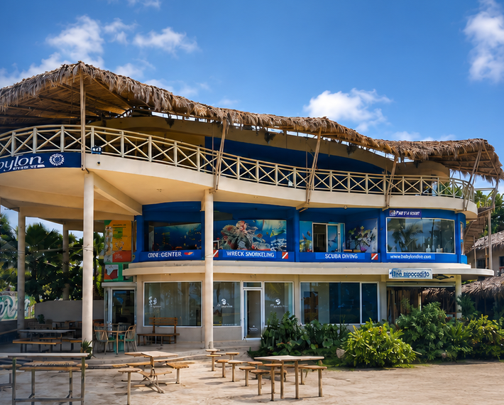 The Dive Academy dive center in Las Terrenas Exterior of The Dive Academy at Beach Garden Plaza in Las Terrenas